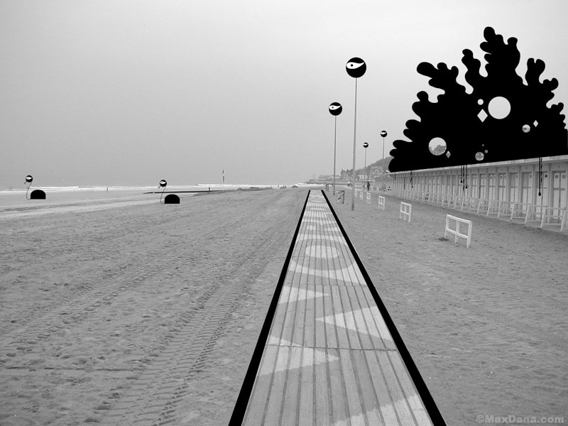 Trouville Beach - 'Les Planches' Seaside Wood Boardwalk 'Samazed' By Max Dana